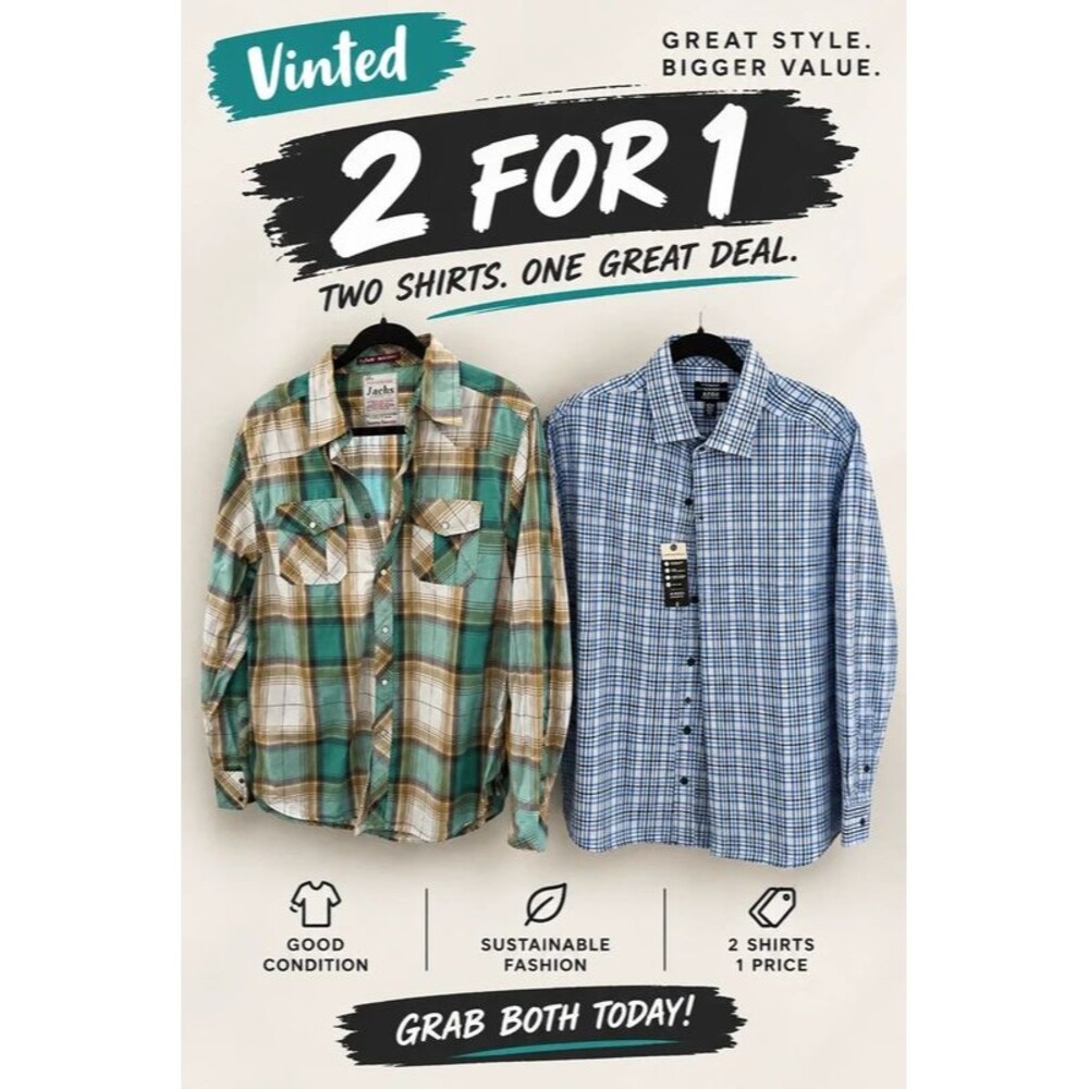 Alfani Blue and Jachs Plaid Regular Fit Dress Shirt